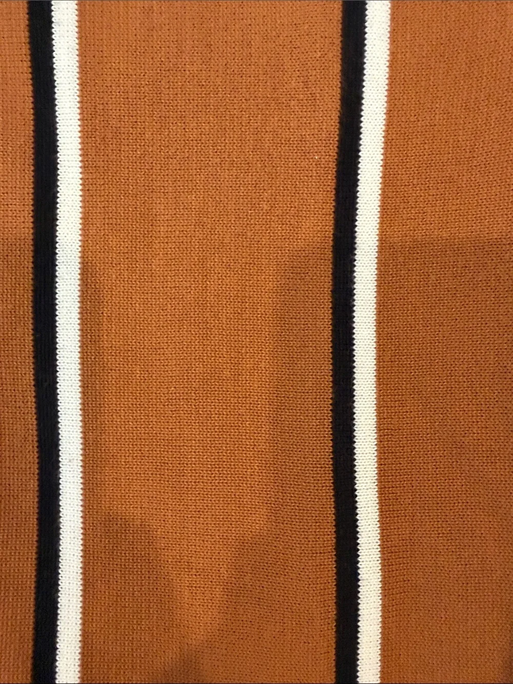 J. Crew Men's Rust and Black Vertical Stripe Short-Sleeve Button-Down Shirt